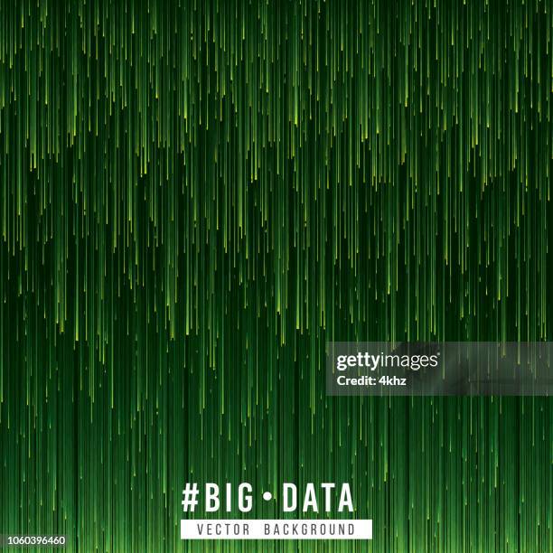 Flowing Data Code Lines Abstract Texture Green Background High-Res ...