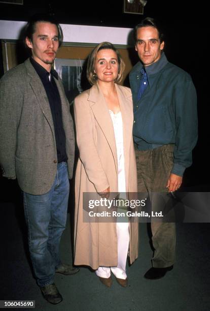 Ethan Hawke, Sinead Cusack and Jeremy Irons during "Waterland" Premiere - October 12, 1992 at Bruno Walter Auditorium in New York City, New York,...