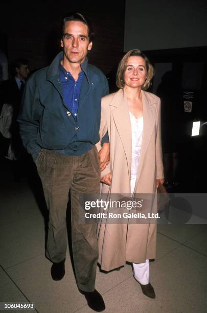 Jeremy Irons and Sinead Cusack during "Waterland" Premiere - October 12, 1992 at Bruno Walter Auditorium in New York City, New York, United States.