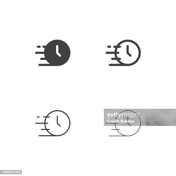 fast time icons - multi series - sports period stock illustrations