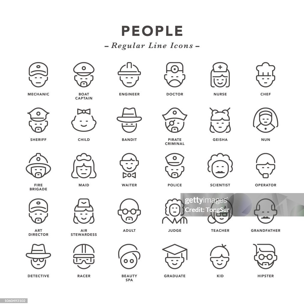 People - Regular Line Icons