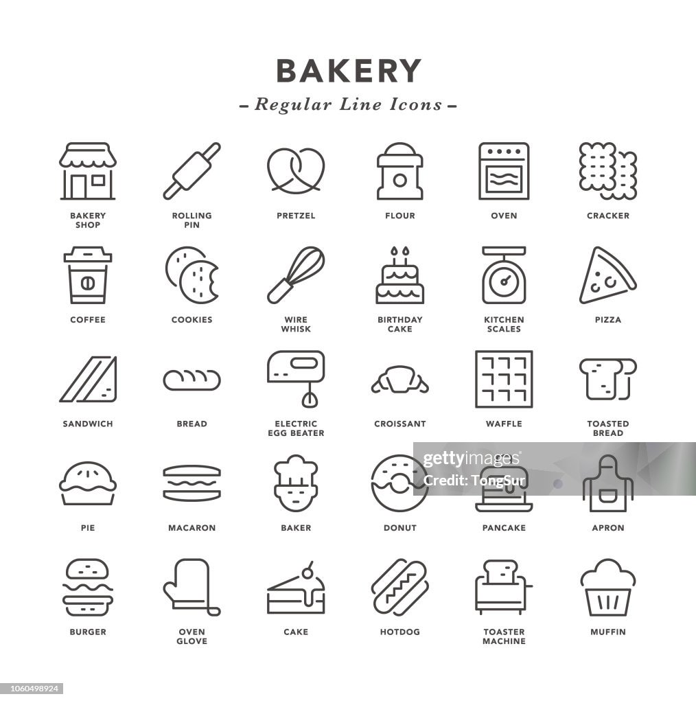 Bakery - Regular Line Icons