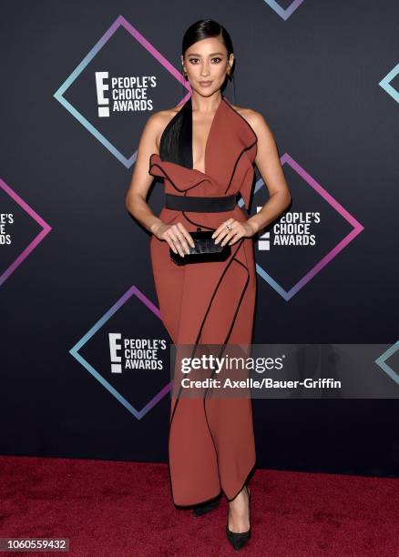 Shay Mitchell attends the People's Choice Awards 2018 at Barker Hangar on November 11, 2018 in Santa Monica, California.