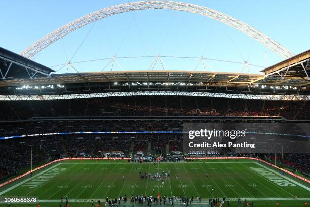 General view inside the stadium during the NFL International Series match between Philadelphia Eagles and Jacksonville Jaguars at Wembley Stadium on...