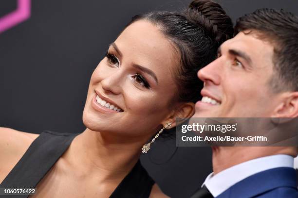 Jessica Graf and Cody Nickson attend the People's Choice Awards 2018 at Barker Hangar on November 11, 2018 in Santa Monica, California.