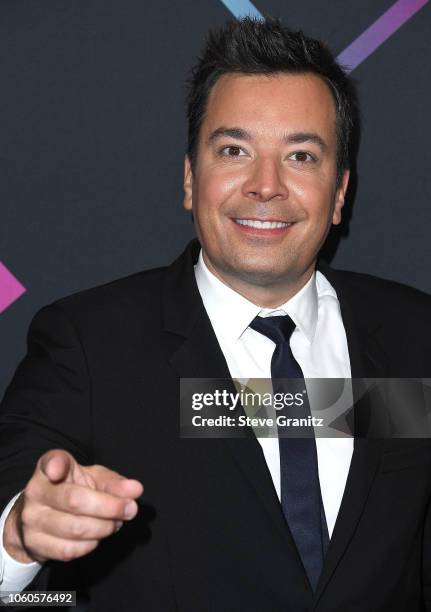 Jimmy Fallon arrives at the People's Choice Awards 2018 at Barker Hangar on November 11, 2018 in Santa Monica, California.