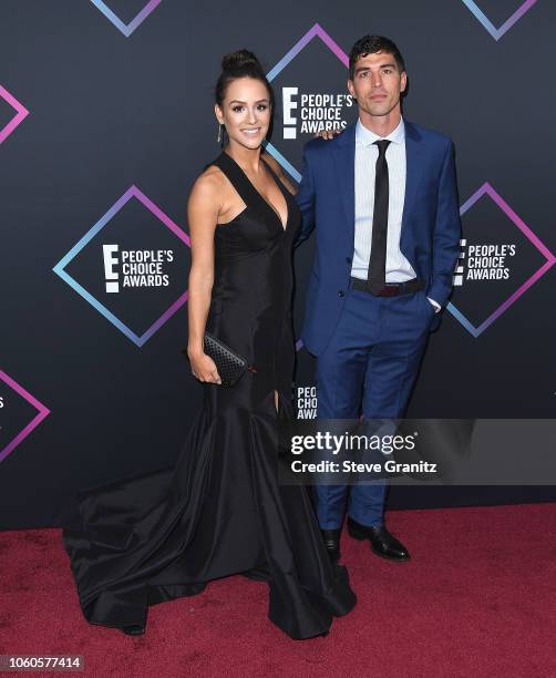 Cody Nickson, Jessica Graf arrives at the People's Choice Awards 2018 at Barker Hangar on November 11, 2018 in Santa Monica, California.