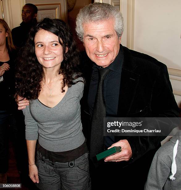 Director Claude Lelouch and his daughter Salome attend the award ceremony for the medal vermilion city of Paris presented by the Mayor of Paris,...