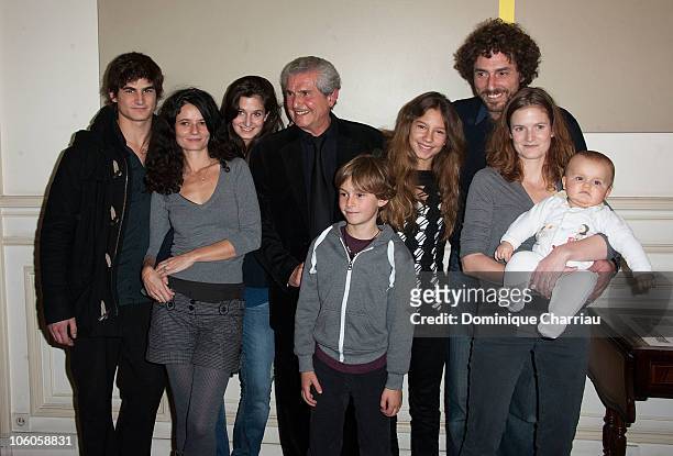 Sacha, Salome, Shaya, Claude Lelouch, Boyaz Stella, Simon, Sabaya and Terence attend the award ceremony for the medal vermilion city of Paris...