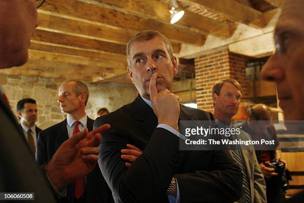 Dayna Smith/twp Mt. Vernon, VA Prince Andrew, Duke of York, was on hand to help celebrate opening of the newly excavated and restored distillery at...