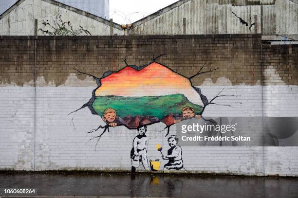 Republican mural painting in west Belfast on November 22, 2014 in Belfast, Northern Ireland.