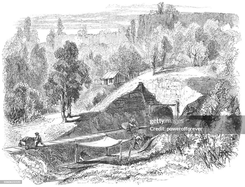 Gold Mine at Table Mountain in Butte County, California, USA (19th Century)
