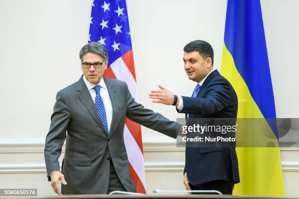 Energy Secretary Rick Perry during a meeting with Prime Minister of Ukraine Volodymyr Groysman Kyiv, Ukraine, November 12, 2018