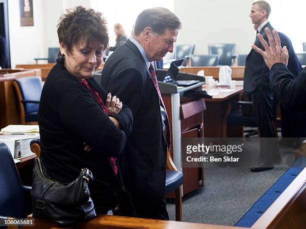 Former U.S. House Majority Leader Tom Delay appears with his wife Christine in the 250th district court, Travis county for jury selection in his...
