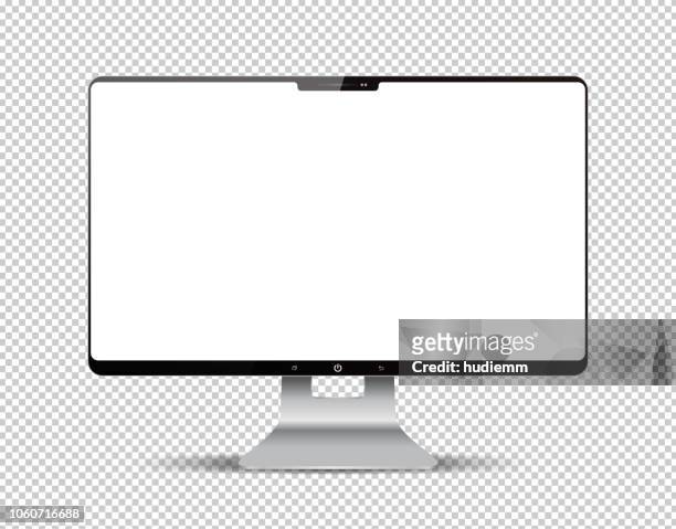 vektor-computer überwachen isolierten auf weißen hintergrund - breit stock-grafiken, -clipart, -cartoons und -symbole