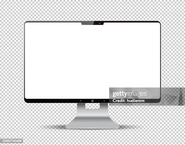 vector computer monitor isolated on white background - graphics tablet stock illustrations