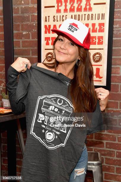 Musical artist Gretchen Wilson attends the Pizza Hut Lounge at the 2018 CMA Awards Radio Remote at Nashville Municipal Auditorium on November 12,...