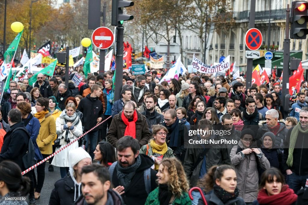 Teachers And Educationalists Demonstrate In Paris