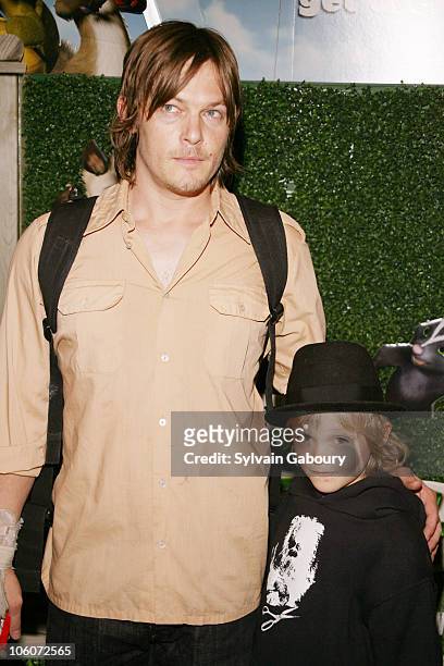 Norman Redus and son, Zingus during Dreamworks NYC Special Screening of "Over The Hedge", arrivals at Chelsea West Theatre in New York, New York,...