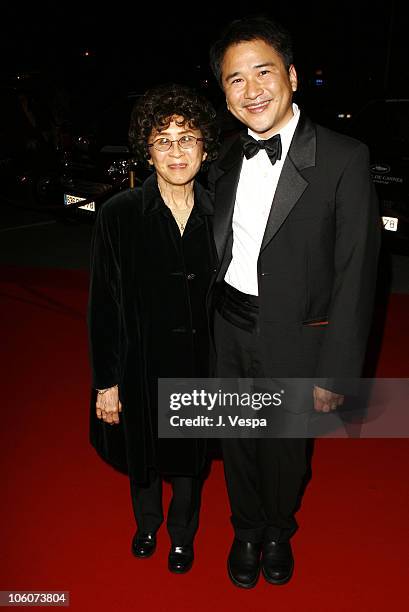 Marcus Hu and mother during 2006 Cannes Film Festival - World Premiere of "The Da Vinci Code" - After Party at Old Port in Cannes, France.