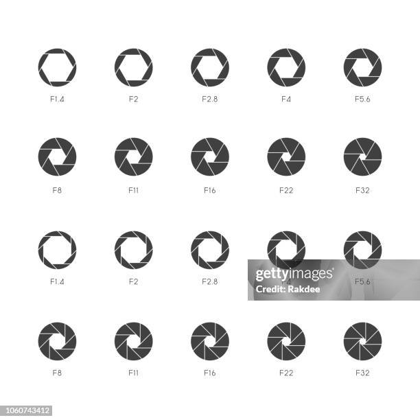 size of aperture icons - ultra thin gray series - light meter stock illustrations