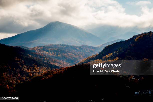 Views of the Great Smoky Mountains National Park are seen in Tennessee, United States on November 10, 2018.