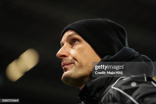 Heiko Herrlich, head coach of Bayer 04 Leverkusen looks on prior to the UEFA Europa League Group A match between Bayer 04 Leverkusen and FC Zurich at...