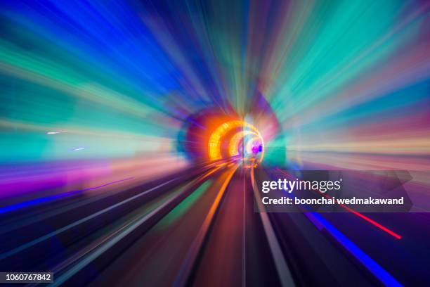 he bund sightseeing tunnel under huangpu river is one of shanghai's, china - futuristic tunnel stock pictures, royalty-free photos & images