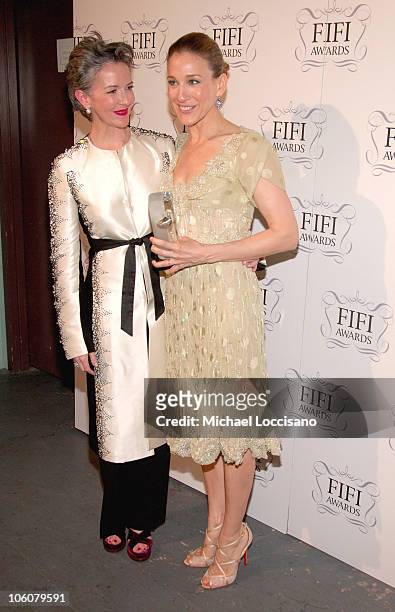 Catherine Walsh and Sarah Jessica Parker during 34th Annual FIFI Awards, Presented by The Fragrance Foundation - Press Room at Hammerstein Ballroom...