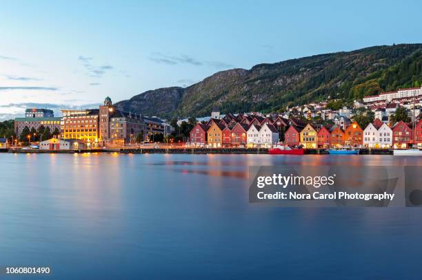morning at bergen, norway. - bergen stock pictures, royalty-free photos & images