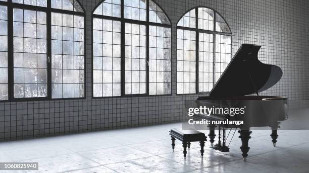 ロフト倉庫音楽のコンセプト - ピアノ ストックフォトと画像