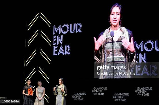 Manal Al Sharif speaks onstage at the 2018 Glamour Women Of The Year Awards: Women Rise on November 12, 2018 in New York City.