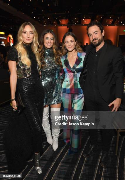Ruby Stewart and Alyssa Bonagura of musical duo The Sisterhood, Jillian Jacqueline and Bryan Brown pose during the 56th Annual ASCAP Country Music...
