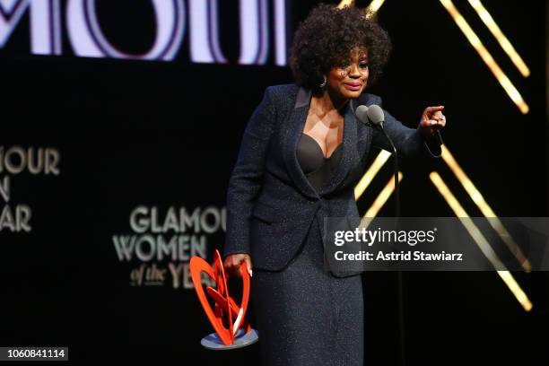 Viola Davis speaks onstage at the 2018 Glamour Women Of The Year Awards: Women Rise on November 12, 2018 in New York City.