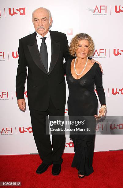 Sir Sean Connery and wife Micheline during 34th Annual AFI Lifetime Achievement Award: A Tribute to Sean Connery - Arrivals at Kodak Theatre in...
