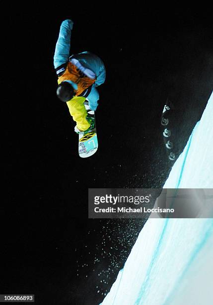 Mason Aguirre, Quarterpipe Finals - March 17th during 24th Annual Burton US Open Snowboarding Championships at Stratton Mountain in Stratton,...