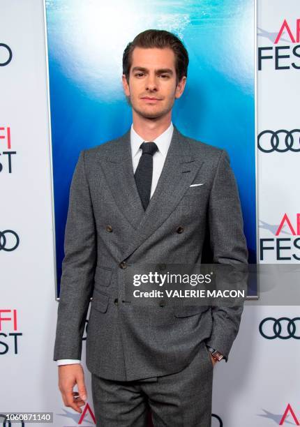 Actor Andrew Garfield attends the special screening of "Under The Silver Lake" at the AFI Fest in Hollywood on November 12, 2018.