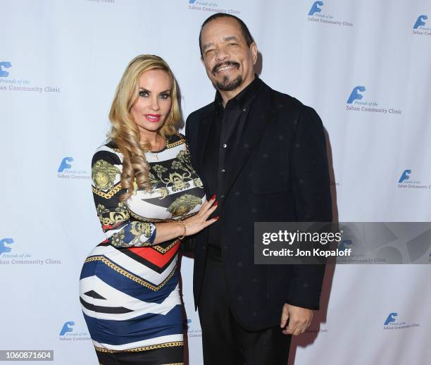 Coco Austin and Ice-T attend Friends Of The Saban Community Clinic's 42nd Annual Gala at The Beverly Hilton Hotel on November 12, 2018 in Beverly...