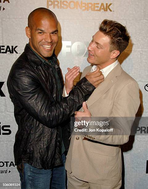 Amaury Nolasco and Lane Garrison during "Prison Break" End of Season Screening Party at Fox Lot in Los Angeles, California, United States.