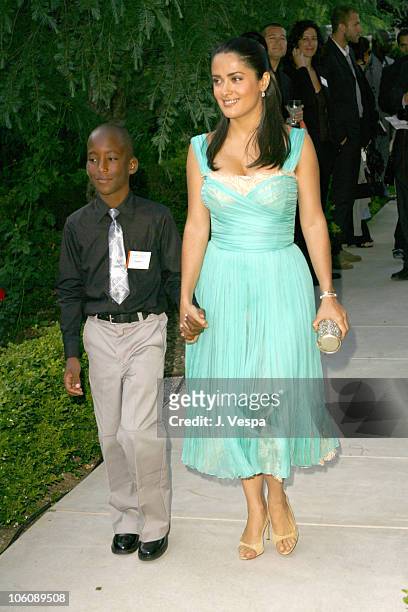 Perry Nichols and Salma Hayek during Chrysalis's 5th Annual Butterfly Ball - Red Carpet at Italian Villa of Carla and Fred Sands in Bel Air,...