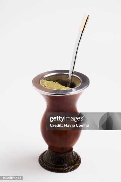 chimarrão gourd, also known as mate - old fashioned drink isolated stock pictures, royalty-free photos & images