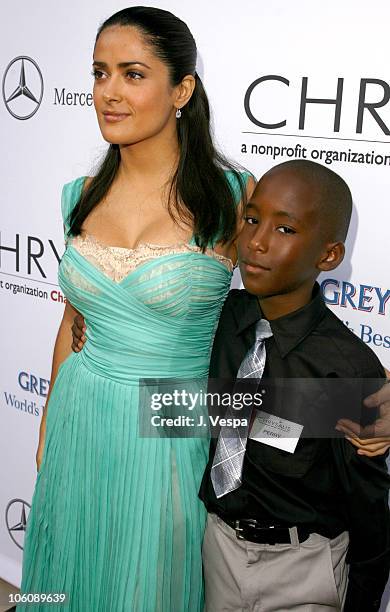 Salma Hayek and Perry Nichols during Chrysalis's 5th Annual Butterfly Ball - Red Carpet at Italian Villa of Carla and Fred Sands in Bel Air,...