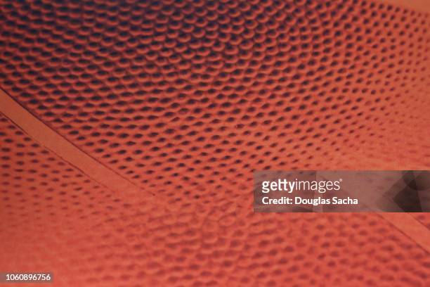 basketball, close-up of the leather grain pattern - basketball close up ストックフォトと画像