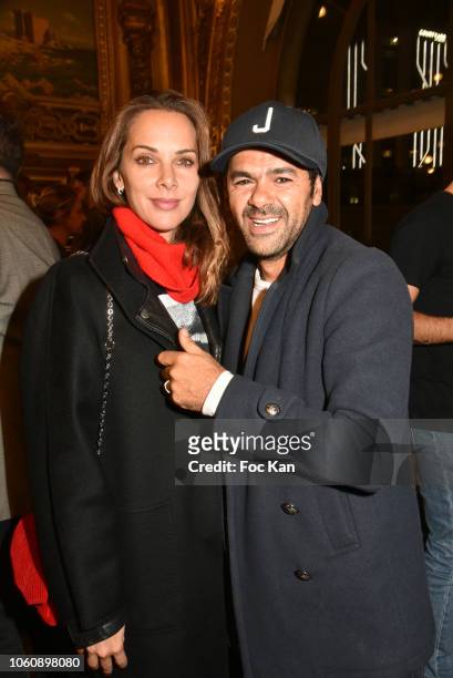 Actor Jamel Debbouze and TV presenter Melissa Theuriau attend 'Les Fooding 2019' Ceremony at Le Train Bleu on November 12, 2018 in Paris France.