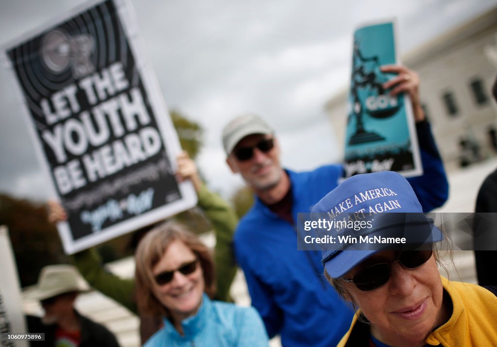 "Our Children's Trust" Holds Rally At U.S. Supreme Court