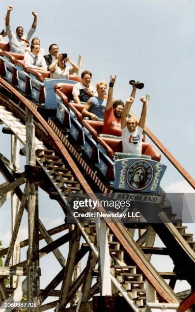 The re-opening of the Cyclone rollercoaster on July 10 in Coney Island, Brooklyn, New York.