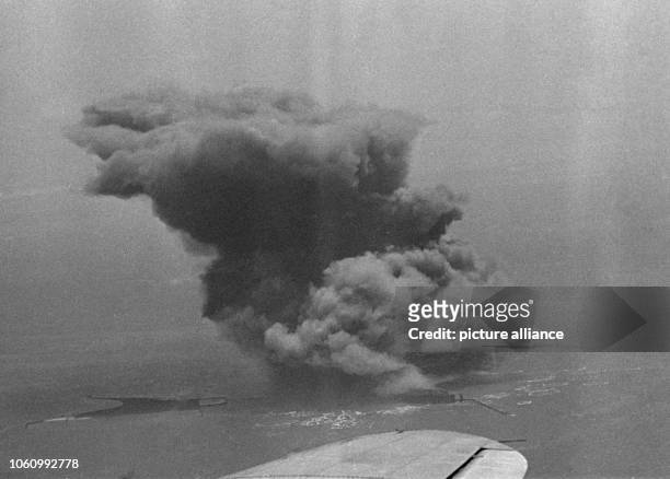 British troops blow up a part of Helgoland with 6,700 tons of ammunition on the 18th of April in 1947. The Operation "Big Bang" is the biggest...