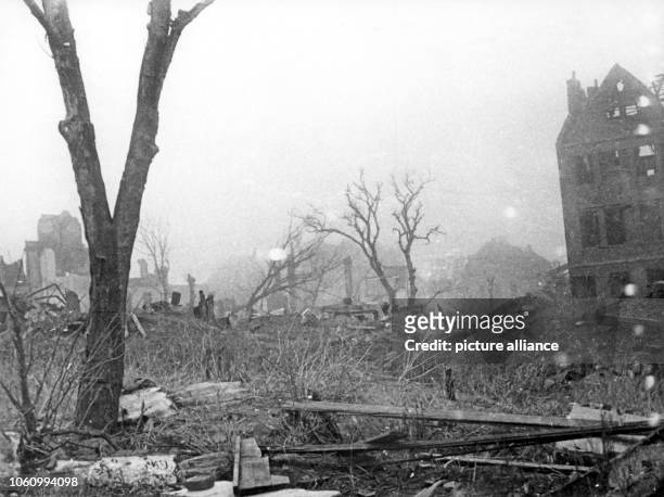 The devastated landscape of Helgoland on the 1st of April in 1947, photographed as foreign and German media had the possibility to visit the island...