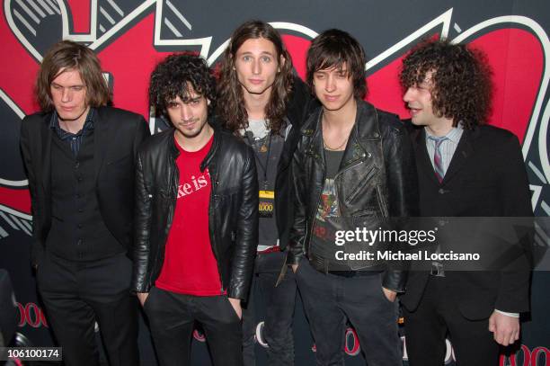 Nikolai Fraiture, Fabrizio Moretti, Nick Valensi, Julian Casablancas and Albert Hammond, Jr. Of The Strokes