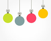Christmas colorful balls hanging ornaments